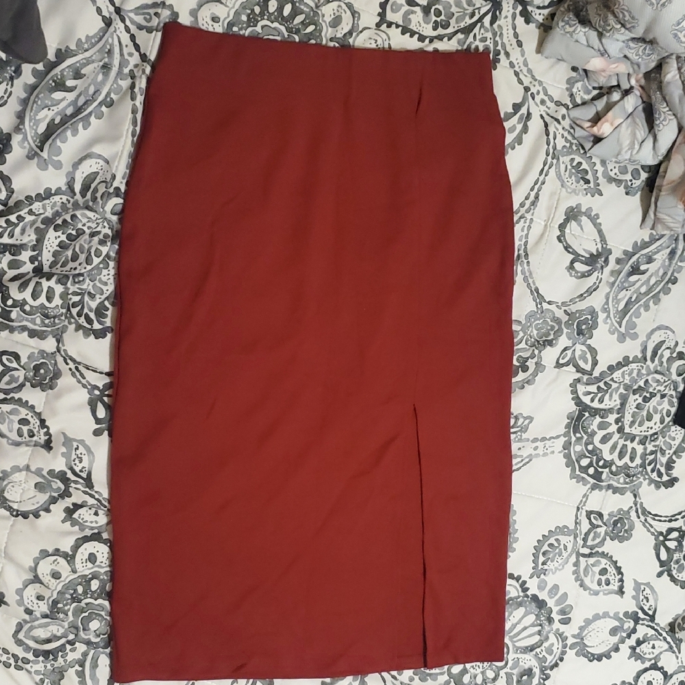 Forever 21 Red Pencil Midi Skirt for Work